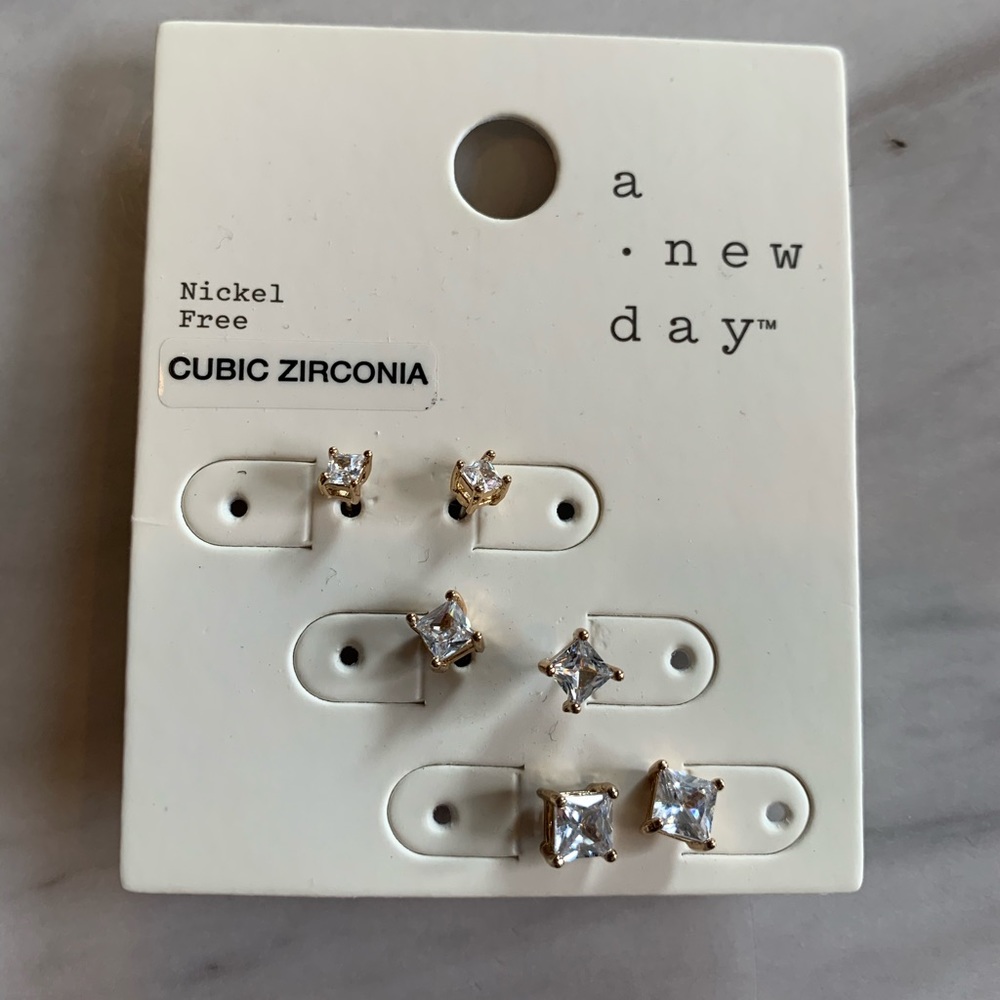 Brand New, Never Opened CZ Earring Set NWT